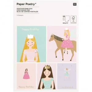 Paper Poetry Postkartenblock Prinzessin 400g/m² 15 Stück