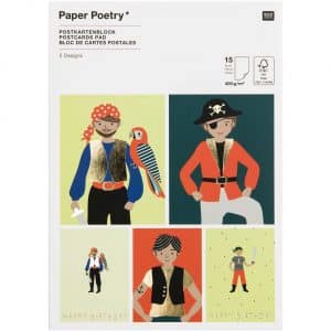 Paper Poetry Postkartenblock Pirat 400g/m² 15 Stück