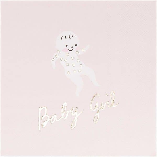 YEY! Let's Party Servietten Baby Girl 33x33cm 20 Stück