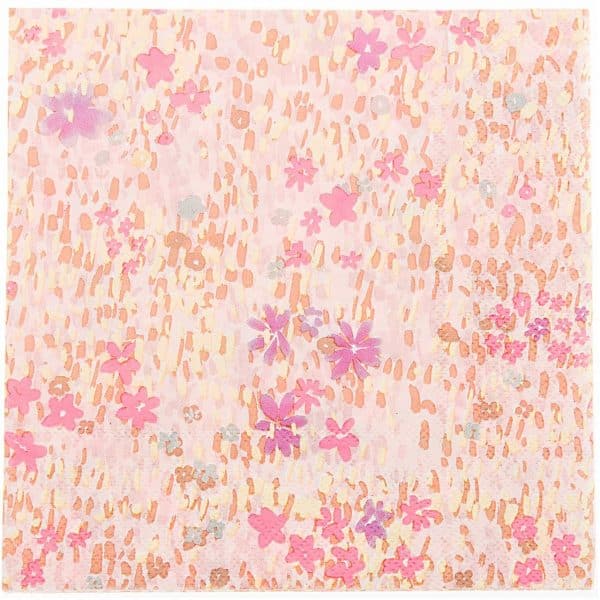 YEY! Let's Party Servietten Crafted Nature Blumenwiese rosa 33x33cm 20 Stück