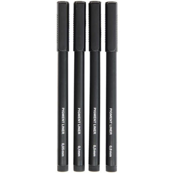 Paper Poetry Pigment Liner schwarz 4 Stifte