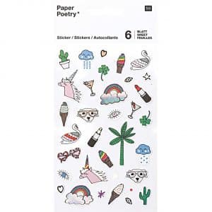 Paper Poetry Sticker Regenbogen 6 Blatt