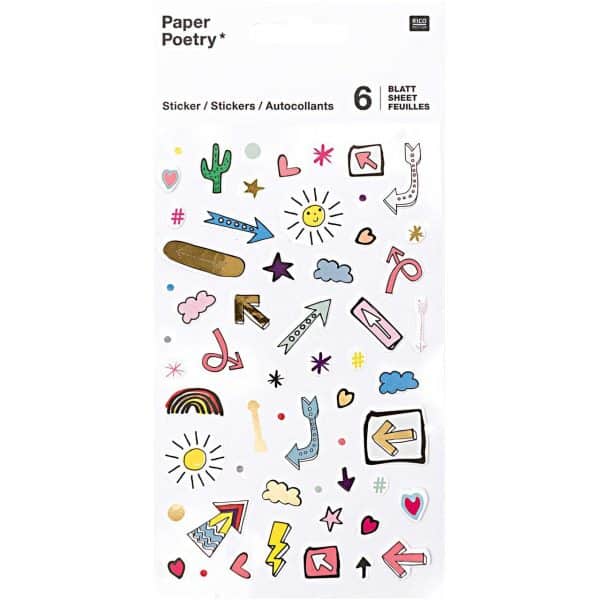 Paper Poetry Sticker Pfeile 6 Blatt