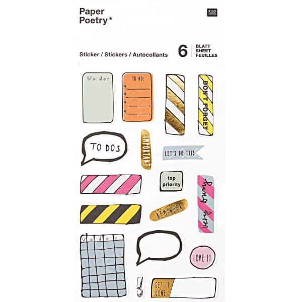 Paper Poetry Sticker Notes 6 Blatt