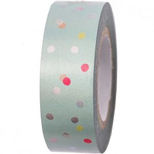 Paper Poetry Tape Punkte mint-irisierend 15mm 10m