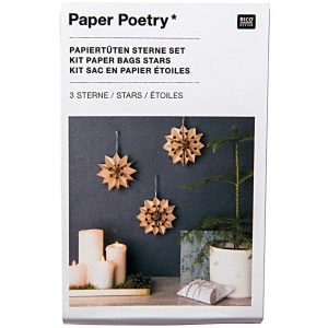 Paper Poetry Bastelset Papiertüten-Sterne klein naturbraun
