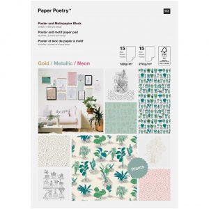 Paper Poetry Motivpapier Block Hygge Plants 30 Blatt