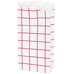 Paper Poetry Maxi-Blockbodenbeutel XL Karo 76x32x18cm 1 Stück pink-weiß