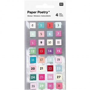 Paper Poetry Sticker Zahlen 0-31 128 Stück