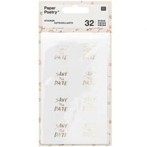 Paper Poetry Sticker Save the Date gold 4 Blatt
