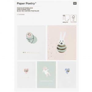 Paper Poetry Postkartenblock Hello Baby 15 Karten