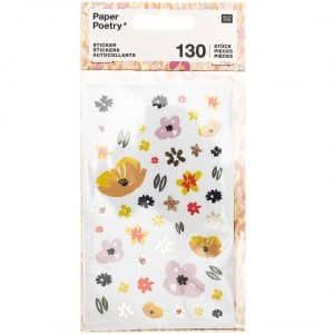 Paper Poetry Sticker Crafted Nature Blumen rosa 130 Stück
