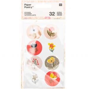 Paper Poetry Sticker Crafted Nature rosa 32 Stück