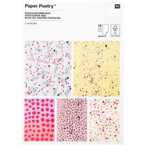Paper Poetry Postkartenblock Crafted Nature gefleckt 15 Stück
