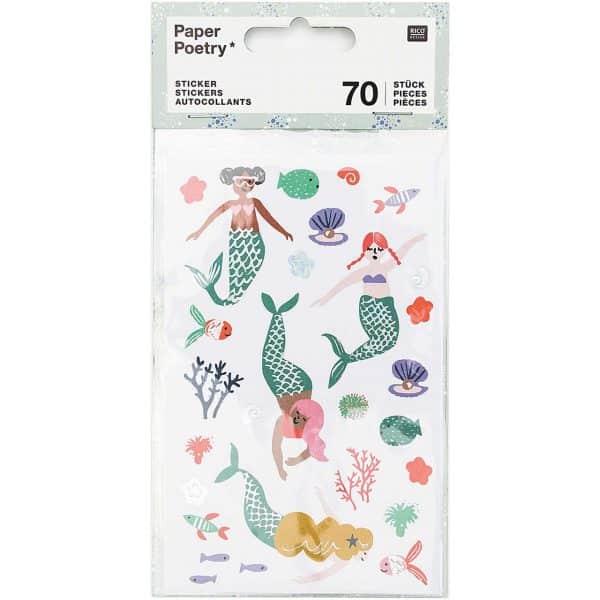 Paper Poetry Sticker Mermaid Meerjungfrauen 70 Stück