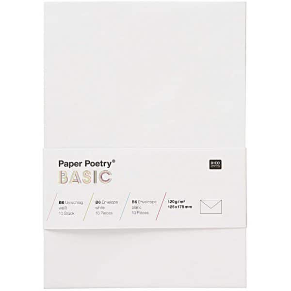 Rico Design Kuvert Basic B6 10 Stück weiß