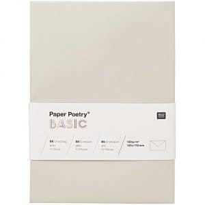 Rico Design Kuvert Basic B6 10 Stück grau