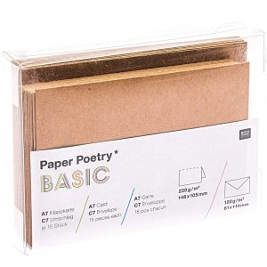Paper Poetry Kartenset Basic C7/A7 30teilig Kraftpapier