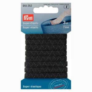 Prym Super-Elastic Gummi schwarz 7mm 3m