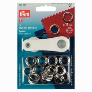 Prym Ösen mit Scheiben silber 11mm 15 Stück