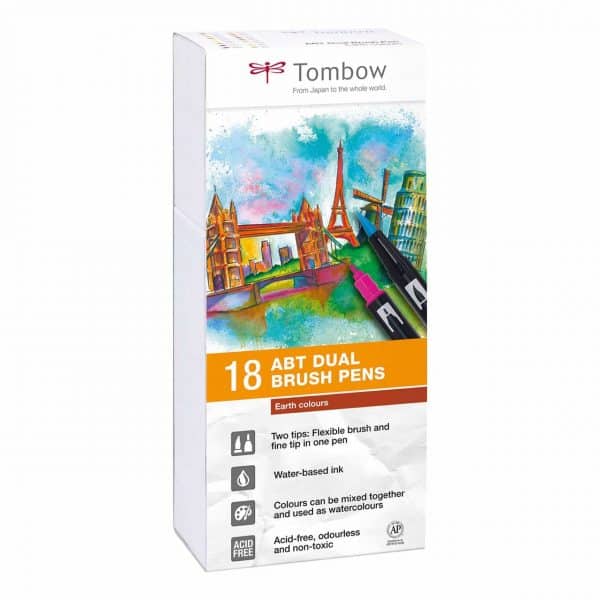 Tombow ABT Dual Brush Pen Erdfarben 18er Set