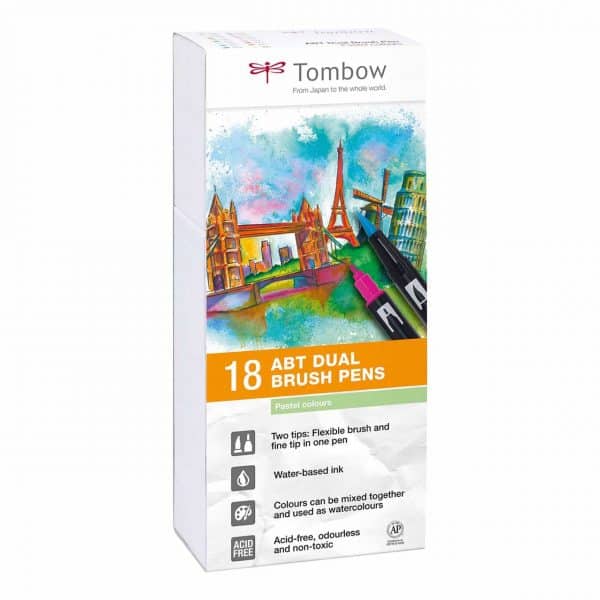 Tombow ABT Dual Brush Pen Pastellfarben 18er Set