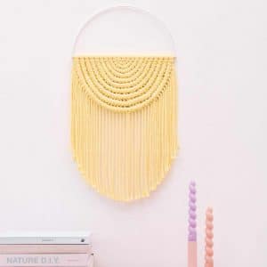 Makramee Set Runder Wandbehang aus Rico Macrame Onesize pastellgelb