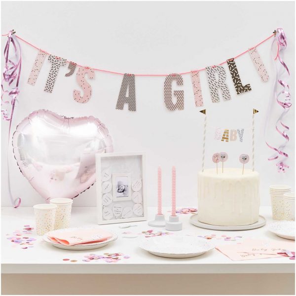 Partyset Babyparty Girl 12 Personen rosa