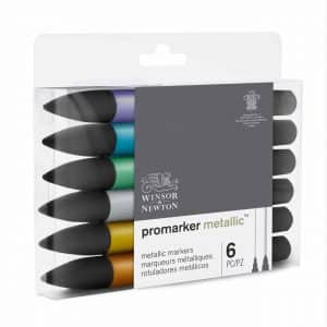 Winsor & Newton Promarker Aquarellmarker Metallic 6 Stück