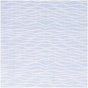 Rico Design Musselin-Druckstoff Mermaid Wellen hellblau Hot Foil 140cm