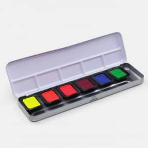 FINETEC Perlglanzfarben Metals im Metallkasten Premium Neon 6 Farben