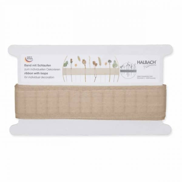 Halbach Webband mit Schlaufen sand 43mm 6m