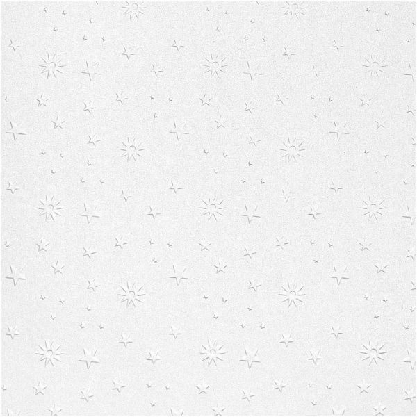 folia Prägekarton Sterne 50x70cm 220g/m² perlweiß
