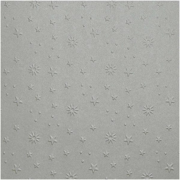 folia Prägekarton Sterne 50x70cm 220g/m² silber