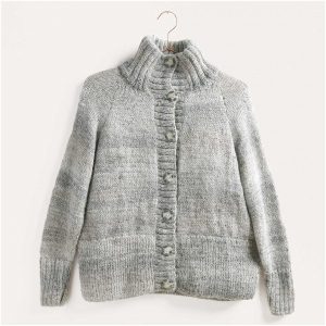 Strickset Jacke Modell 03 aus Lovewool Nr. 15 36/38 grau