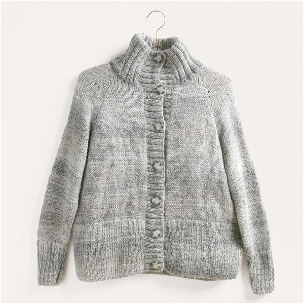 Strickset Jacke Modell 03 aus Lovewool Nr. 15 44/46 grau