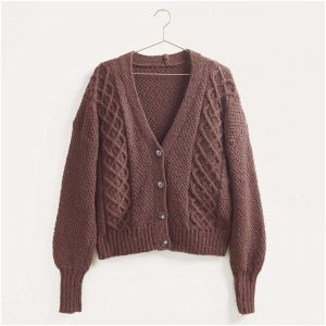 Strickset Jacke Modell 10 aus Lovewool Nr. 15 36/38 mokka