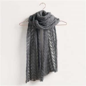 Strickset Schal Modell 11 aus Lovewool Nr. 15 Onesize grau