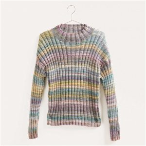 Strickset Pullover Modell 14 aus Lovewool Nr. 15 50/52 mauve-petrol