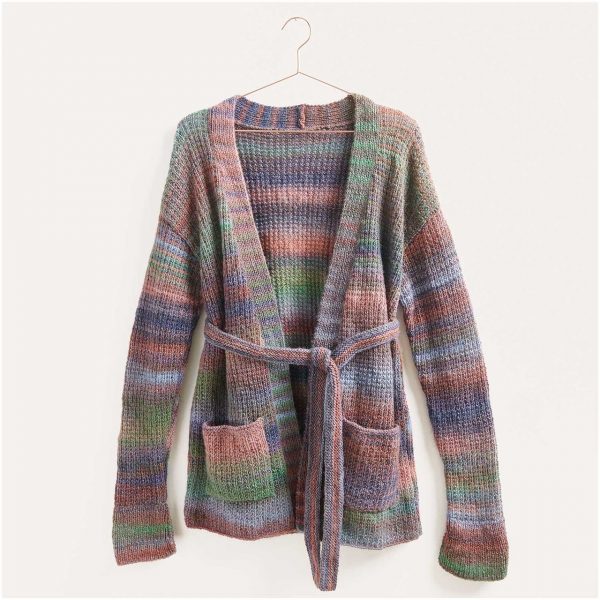 Strickset Cardigan Modell 36 aus Lovewool Nr. 15 44/46 rost-petrol