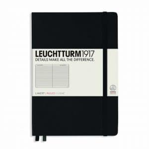 LEUCHTTURM1917 Notizbuch Medium liniert Hardcover schwarz A5