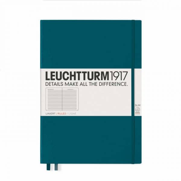 LEUCHTTURM1917 Notizbuch Master Slim liniert Hardcover A4+ pacific green