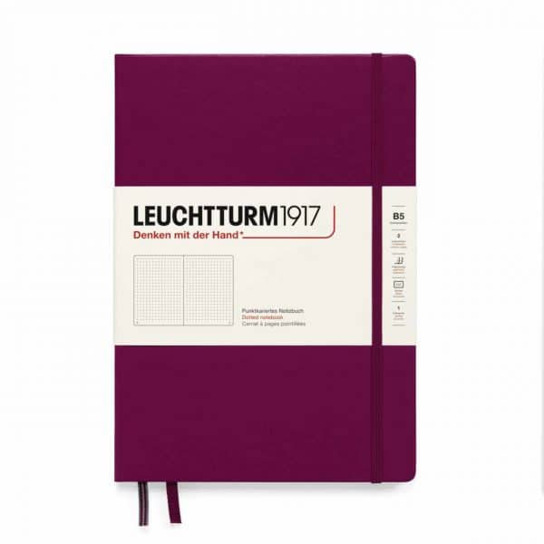 LEUCHTTURM1917 Notizbuch Composition dotted Hardcover B5 port red