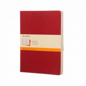 Moleskine Notizbuch Cahier XL liniert Kartoneinband 3 Stück preiselbeerrot