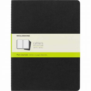 Moleskine Notizbücher Cahier XL blanko Kartoneinband 3 Stück schwarz