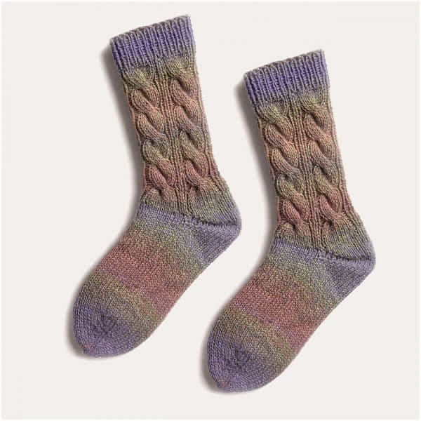 Strickset Socken Modell 09 aus Die Neue Masche Nr. 4 40-42 flieder-grün