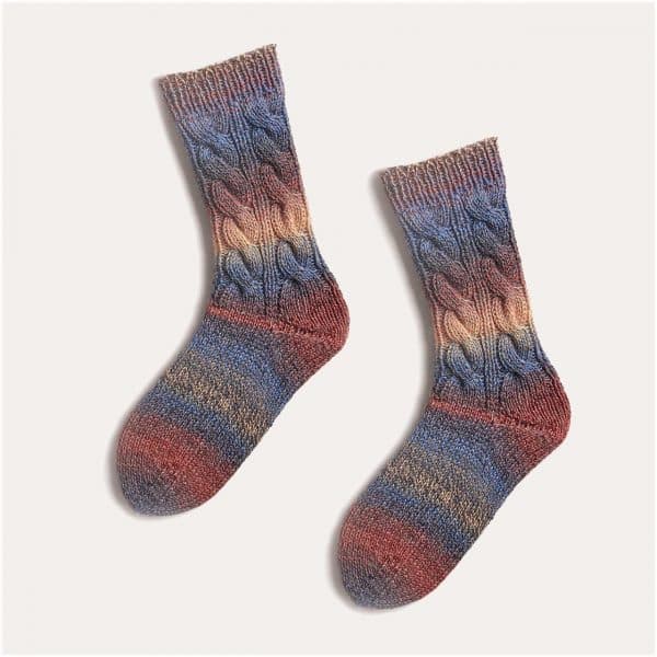 Strickset Socken Modell 09 aus Die Neue Masche Nr. 4 38/39 marine-rost