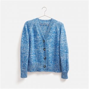 Strickset Cardigan Modell 05 aus Top Down Knitting Special Nr. 2 44/46 blau