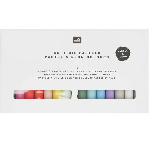 Rico Design Ölpastellkreide Pastell & Neon 12 Farben
