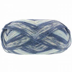 Lana Grossa Meilenweit 100 Denim Mix Blue 100g 420m silber-hellgrau-ecru